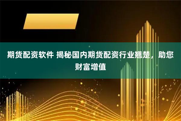期货配资软件 揭秘国内期货配资行业翘楚，助您财富增值